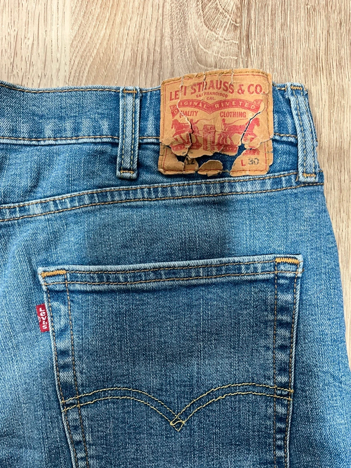 Jean Levi’s Homme Straight W38 L30 Vintage 99% Coton Bleu  Lvh 224 – photo 7